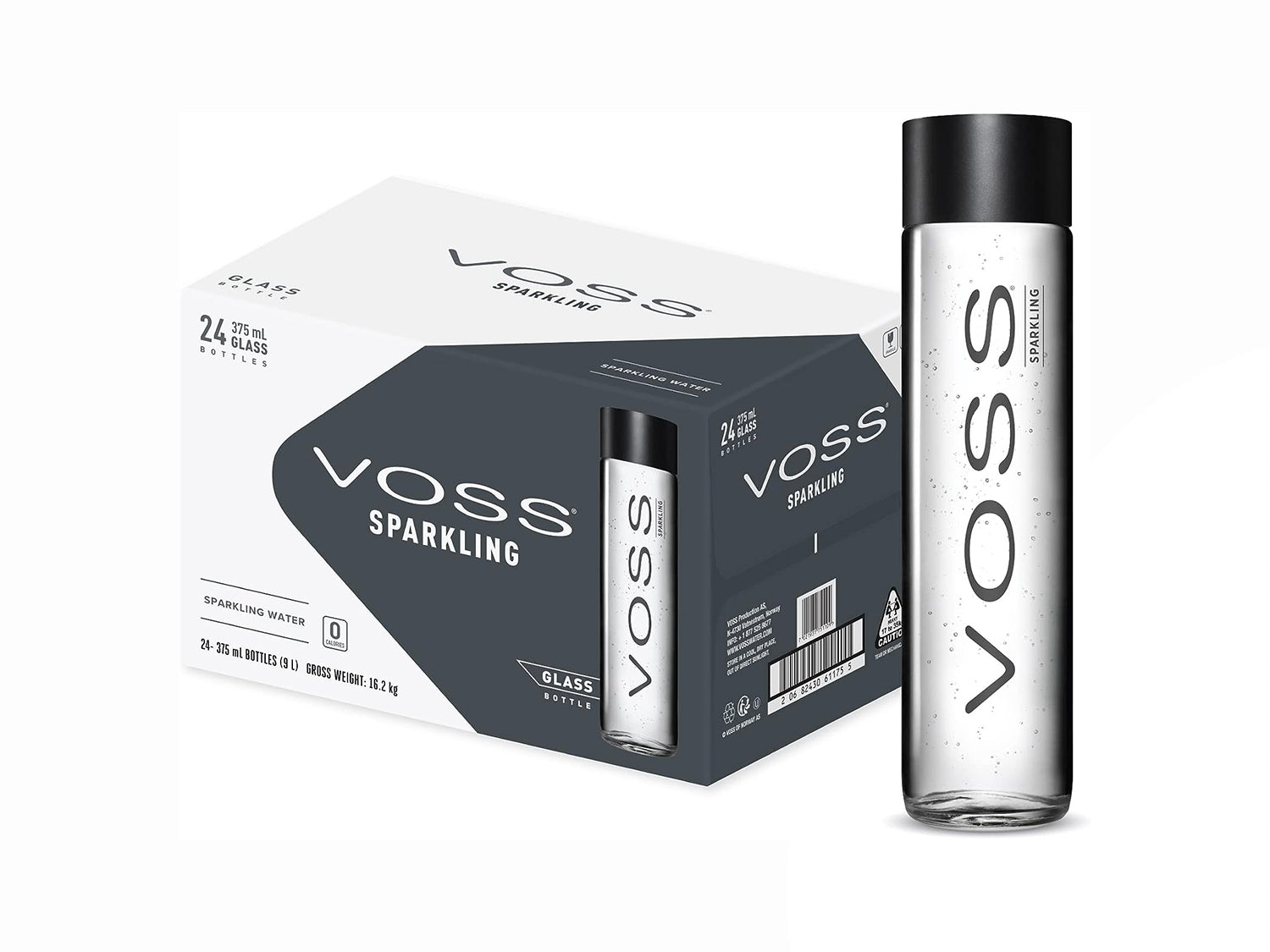 Voss Sparkling Water GLASS 375ml x24
